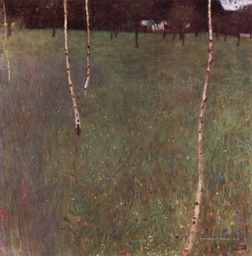 Bauernhausmit Birken symbolisme Gustav Klimt Peinture à l'huile